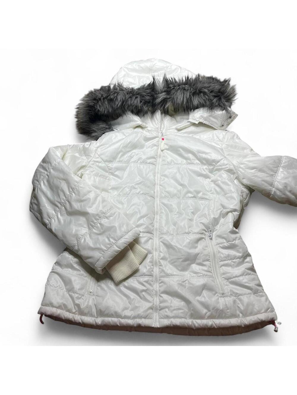 y2k Aeropostale fur hood puffer zip u jacket